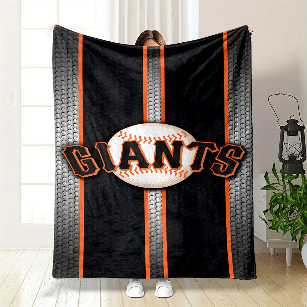 "Giants Baseball Logo Design" Patterned blanket, flannel, suitable for all seasons, home decor, warm and cozy