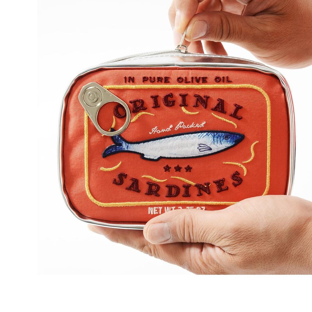Симпатичная большая вместительная сумка для хранения консервных банок из-под сардин, интересная и персонализированная ручная косметичка