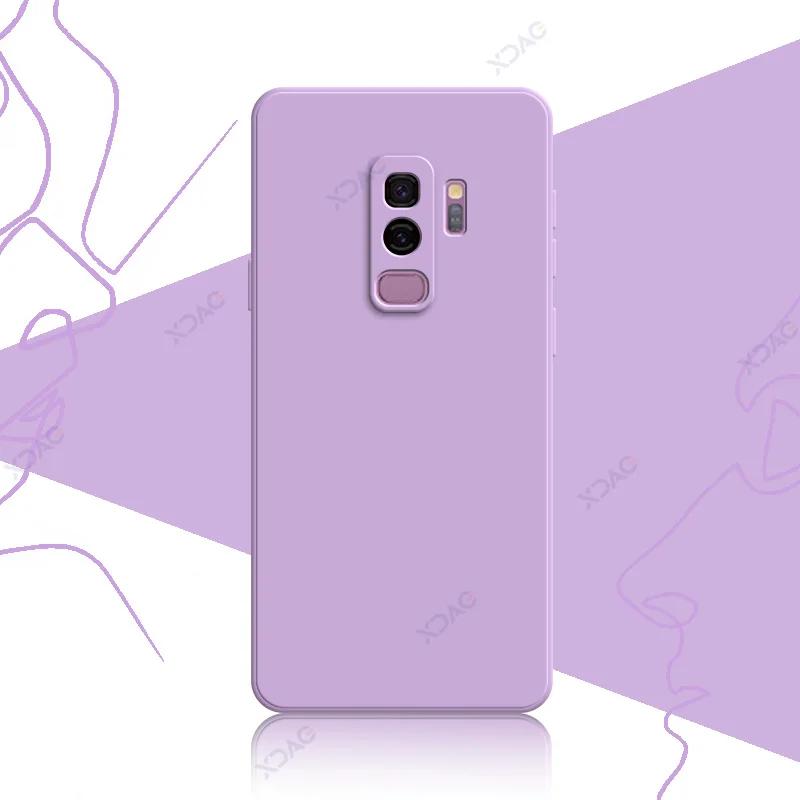 Роскошный квадратный жидкий силиконовый чехол для Samsung Galaxy S9 Plus SamsungS9Plus 360 мягкий чехол для телефона водонепроницаемый чехол