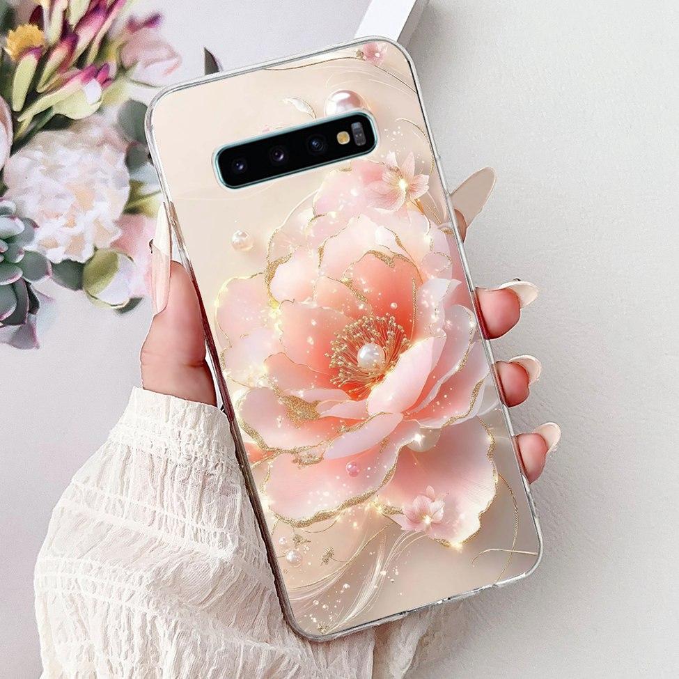 Чехол для Samsung S10 Plus SM-G975F Милый Кавайный Модный Цветочный Роскошный Крутой Расписной Мягкий Чехол для Телефона Samsung Galaxy S10+