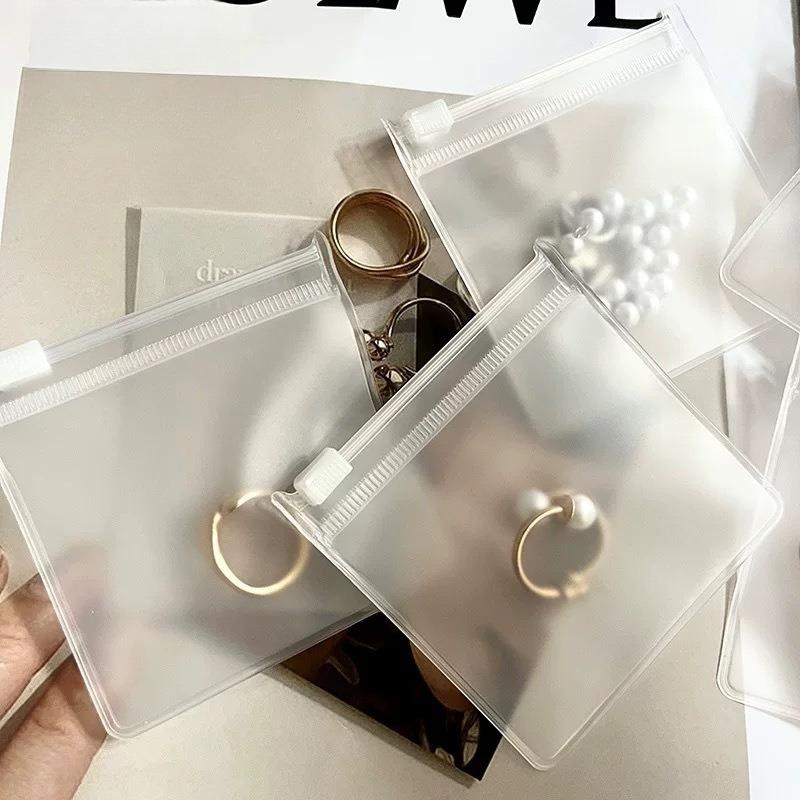 20 шт./набор Прозрачные матовые пакеты на молнии для упаковки ювелирных изделий Серьги Браслет Ожерелье Аксессуары Хранение Дисплей Пыленепроницаемые