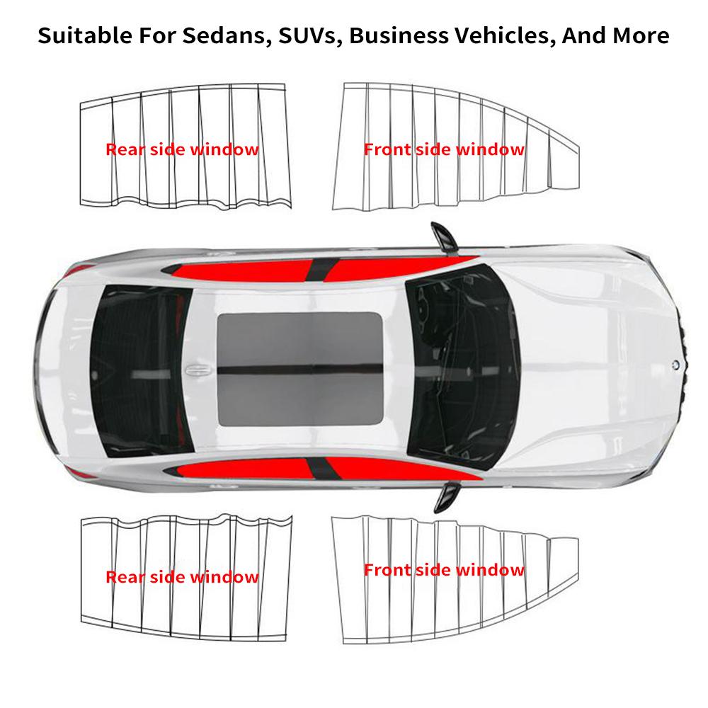 Car Side Window Sun Shades, 4 PCS Privacy Sunshades Magnetic Curtain Blinds Covers Auto Accessories Keeps Cooler