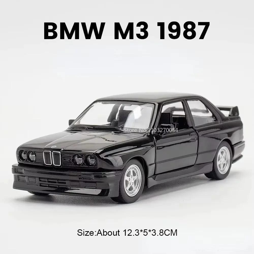 1:36 BMW M3 1987 M4 CSL Model Toys Diecast Miniature Car Doors Opened with Pull Back Vehices Decorative Collection Children Gift