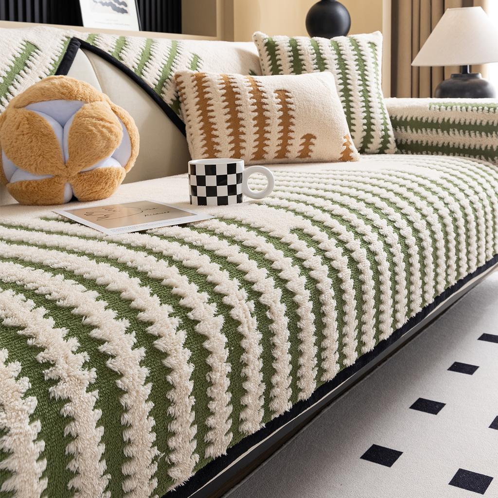 Premium Plush Sofa Cushion Autumn And Winter  New Winter Thickened Straight Row Sofa Seat Cushion Non-Slip Cover Cover Cloth