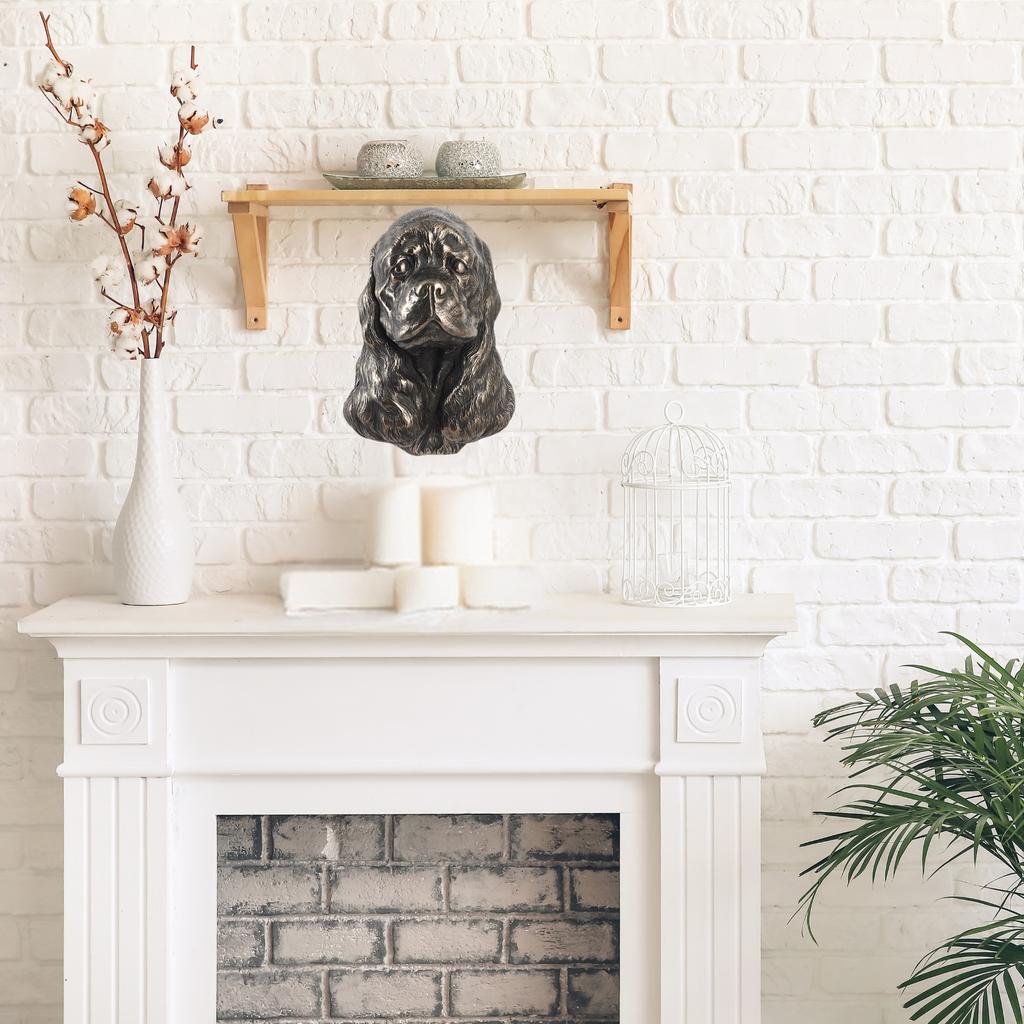 American Cocker Spaniel, Merry Cocker - Dog Statue, Hanging Bust, Unique Decoration for Dog Lover by Art-Dog Brand