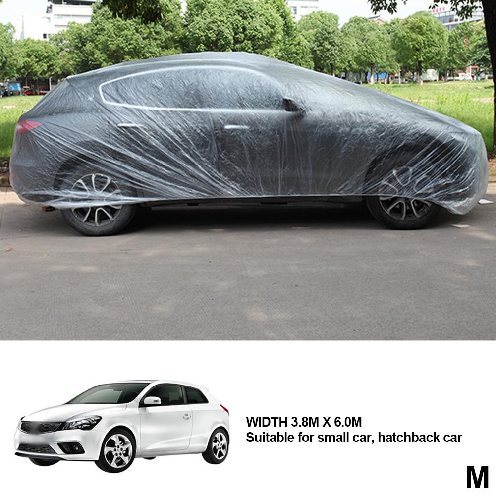 Универсальный прозрачный автомобильный чехол с эластичной лентой, полиэтиленовый пластик, прозрачный полный защитный экран для автомобиля, автомобильные чехлы с