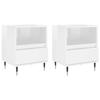 Table de chevet - Maison Exclusive - blanc brillant - lot 2 pièces - 40x35x50 cm