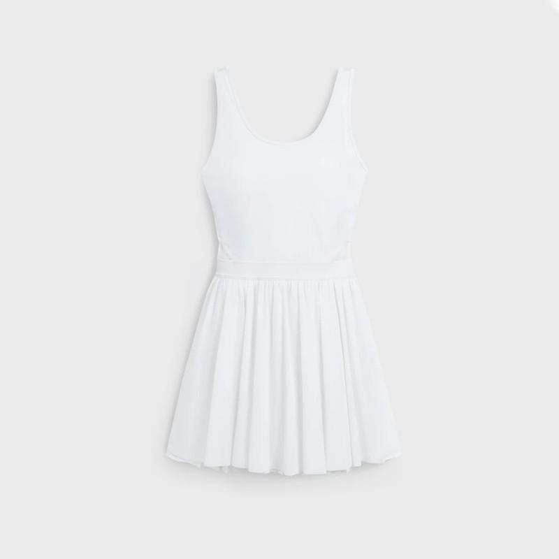 High-Waisted Cut-Out Back Tennis Dress With Built-in Shorts Women Breathable Quick-Dry Sportswear Running Gym