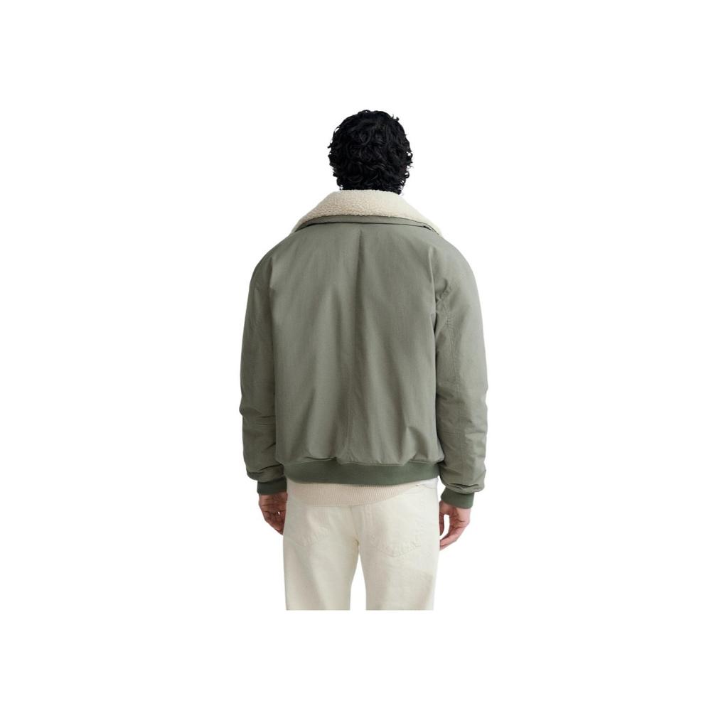 Zara Однотонная куртка с застежкой-молнией и длинным рукавом, мужские куртки светло-зеленого цвета 03046501-526