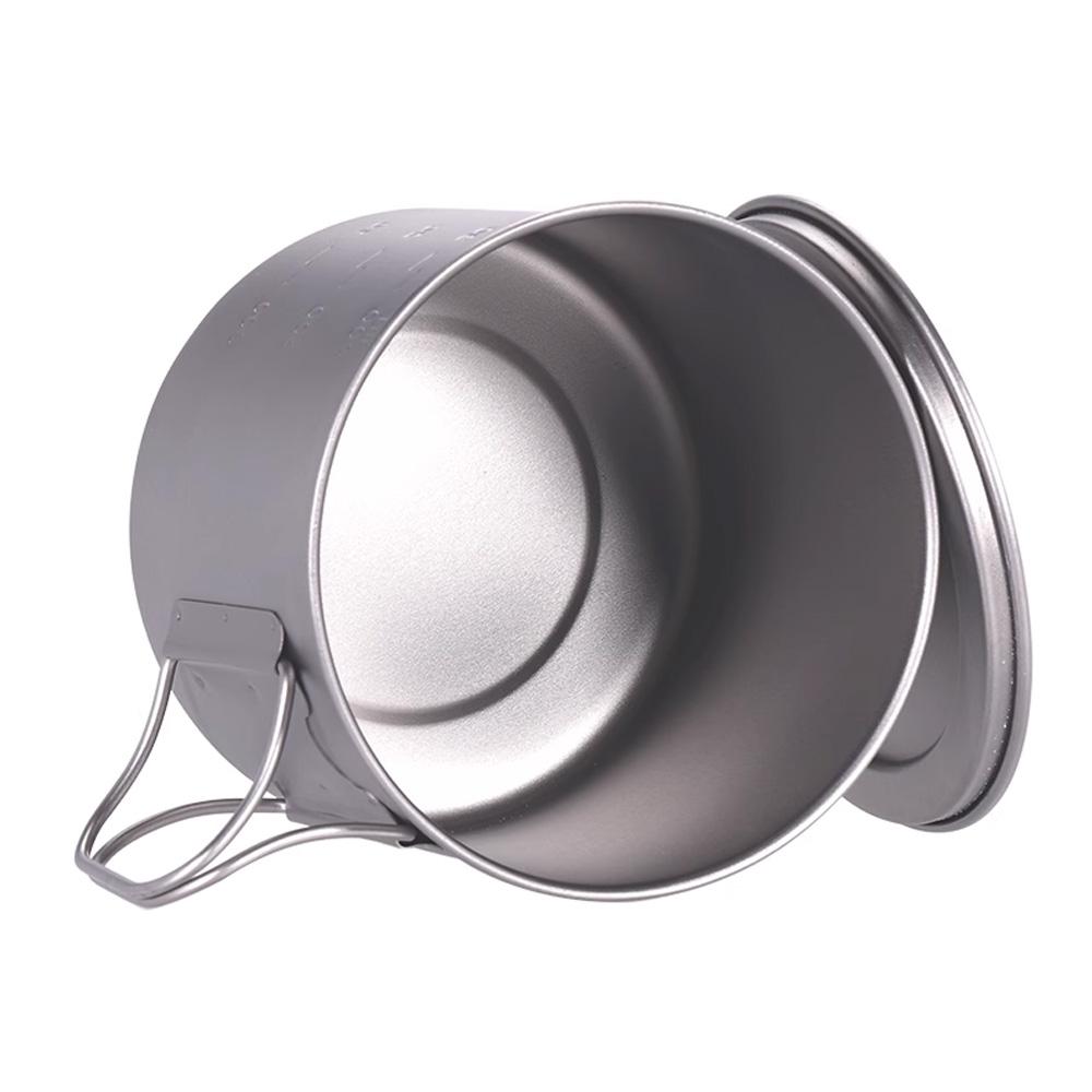 Кемпинговый титановый горшок с крышкой и складными ручками для походов на открытом воздухе