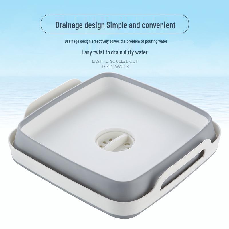 Складной пластиковый таз для мытья - Портативный, утолщенный складной умывальник и ведро для льда/фруктов