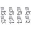 Day and Night - Day and Night Folding Garden Chairs 8 Units Solid Acacia Wood