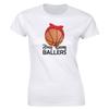 Busy Raising Ballers With Red Polka Dot Ribbon Unisex T-shirt Basketball Mom Tee