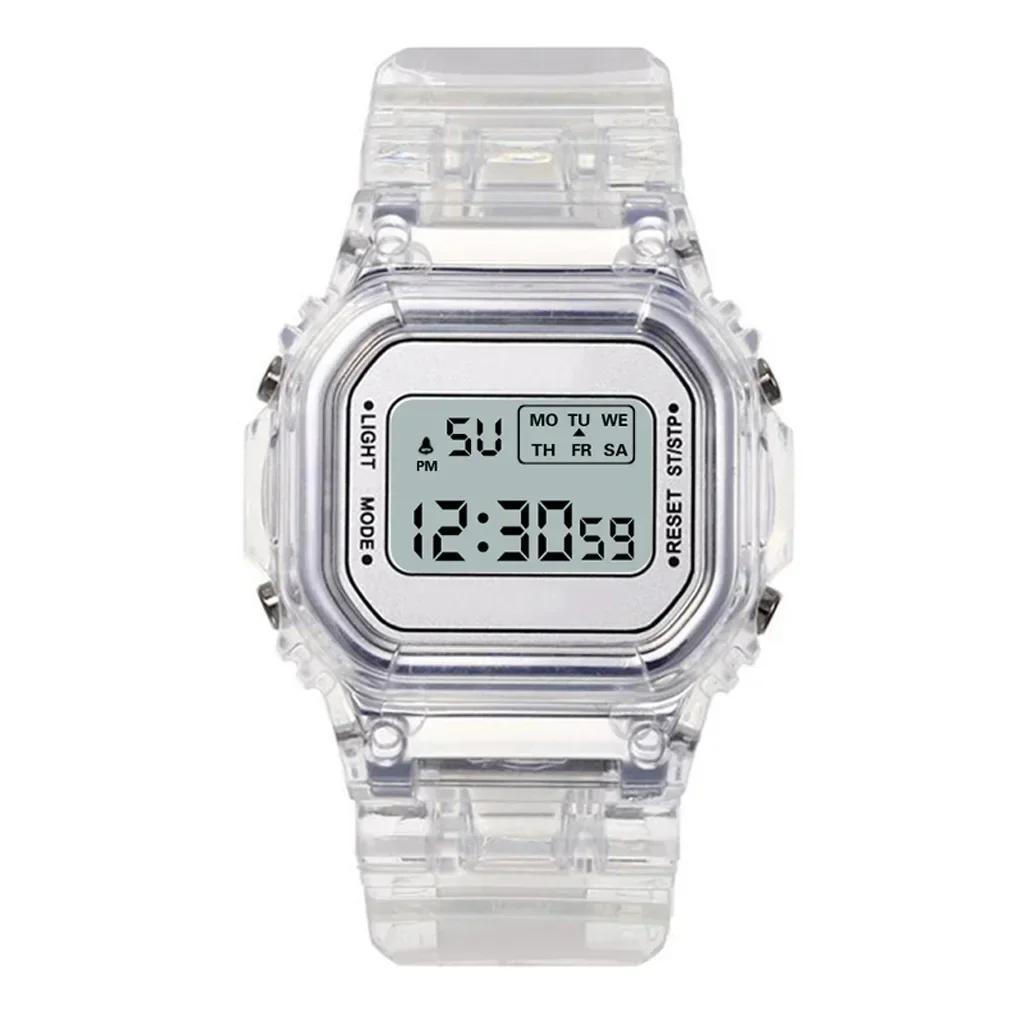 Электронные часы для женщин мужчин Reloj Силиконовый ремешок Прозрачные Нарядные Светодиодные Цифровые Наручные Часы Спортивные Часы Relogio Feminino