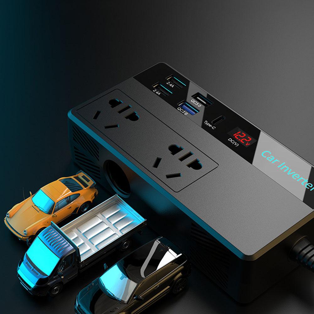 110/220V Transformer Convert 200W Car Inverter Car Converter 12/24V Multi-function Type-C USB QC3.0 Charger Fast Charging Car Accessories For Vehicles