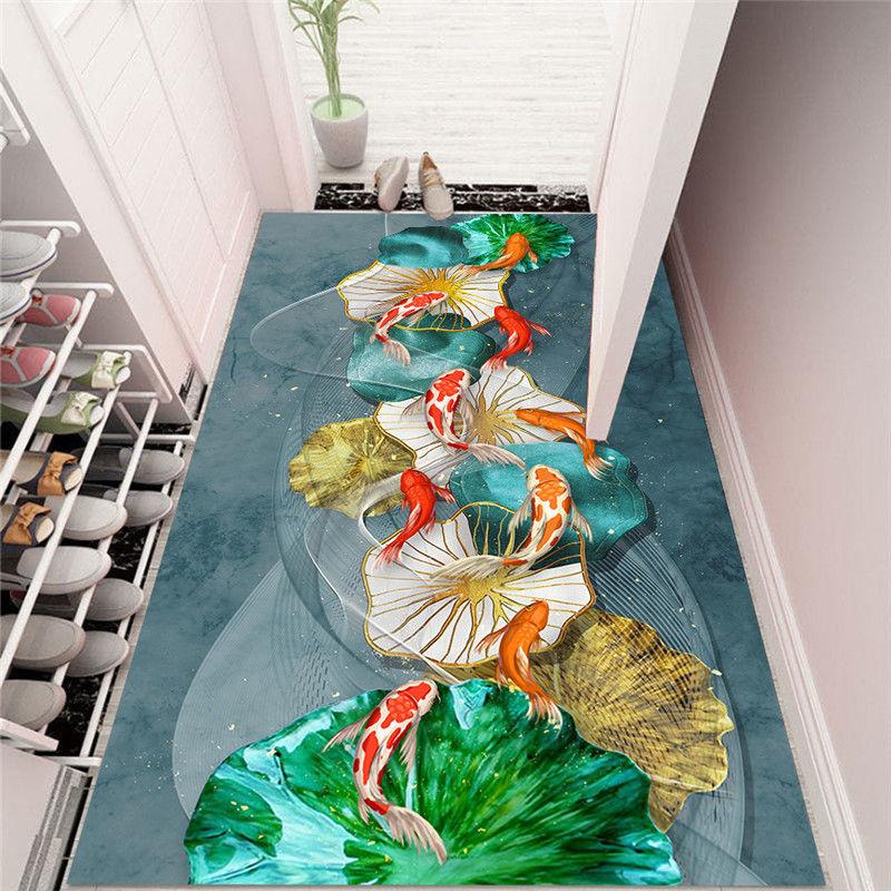 3D китайский напольный коврик от двери до двери, дверной коврик для дома, спальни, гостиной, ванной комнаты, нескользящий впитывающий коврик, который можно стирать в машине