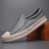Кроссовки Plimsoll Leisure весна-осень на плоской подошве мужские кожаные повседневные туфли для доски серые вулканизированные туфли для мужчин слипоны обычный размер 45