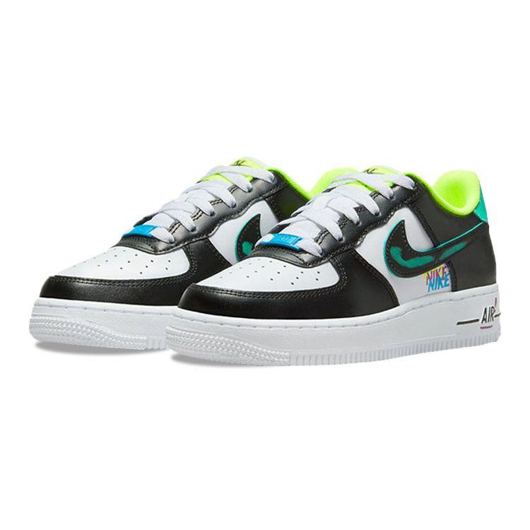 Nike Кроссовки Air Force 1 LV8 GS Graffiti для детей Белый Лазерно-синий Вольт DX3349-100