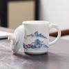 Керамическая кружка с крышкой, ручная роспись, Суши, Бараний жир, Нефритовый керамический, с крышкой