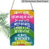 2D Flat Sweet Girl Dream Big Colorful Rainbow Inspirational Metal Sign - 8.0x12.0inch Aluminum Wall Art, Positive Affirmation Home Decor, Pre-Drilled