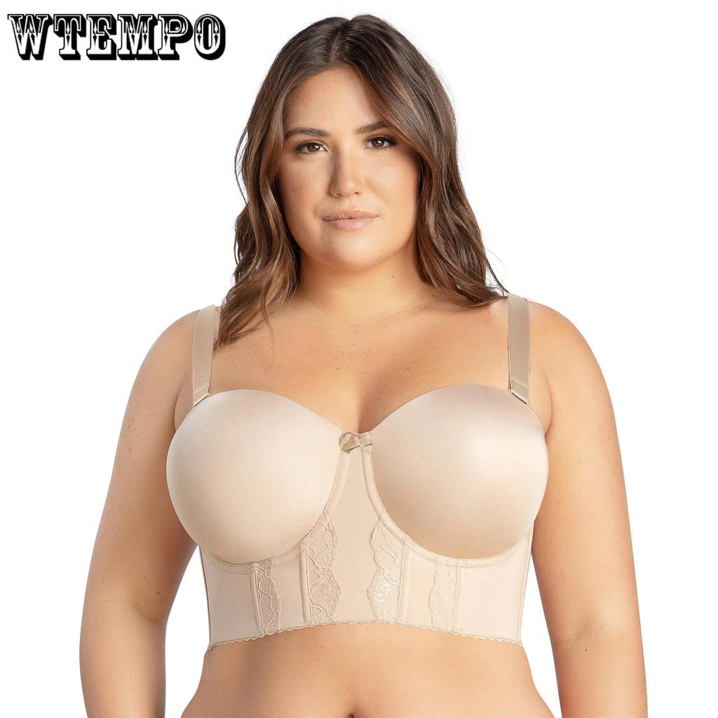 Lace Seamless Underwear with Steel Rims Breathable Gathering Bra Cinched Breast Sports Back Bra