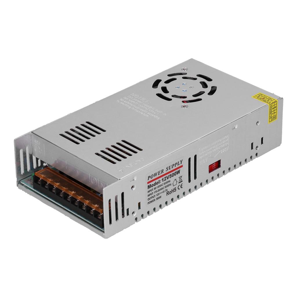 Импульсный блок питания с вентиляторным охлаждением мощностью 500 Вт, выход 12 В, 41,7 А, класс защиты IP20 для оборудования мониторинга