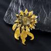 Мода Мода Горячая Распродажа Тяжелая Промышленность Полностью Алмазная Брошь Подсолнух Стильная Уникальная Хрустальное Стекло Цветочные Булавки для Одежды для Женщин