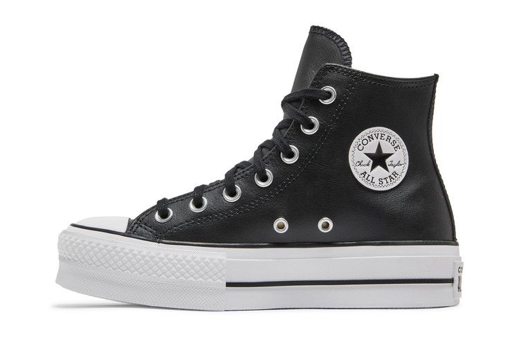 Converse Кеды Chuck Taylor All Star Lift Hi Черная Кожа (Женский)