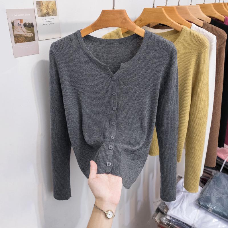 2024 Женский легкий кардиган из шерстяного трикотажа: Мягкая защита от солнца с длинным рукавом для весны/лета