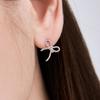 Silver 925 Rope Ribbon One-Touch Earrings