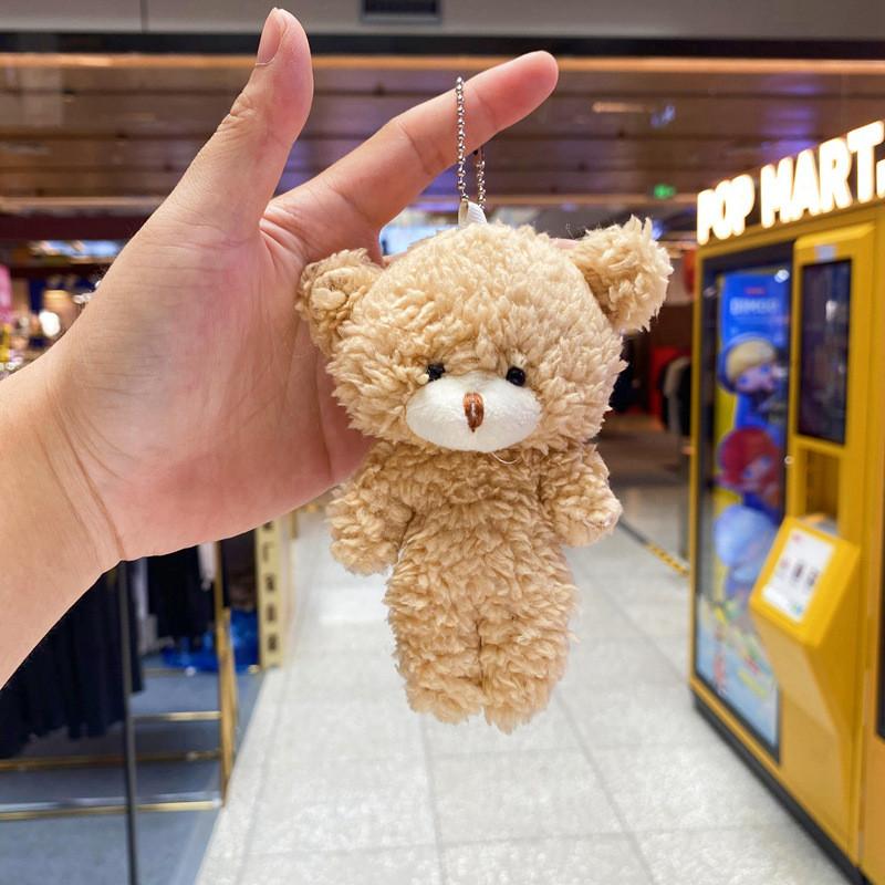 Плюшевый брелок в виде мишки с серебристым и золотистым кольцами для ключей для коллекционеров шармов для сумок