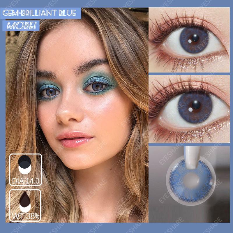 Eyeshare 1 Pair Colored Contact Lenses for Natural Eyes Blue Pupils Purple Lens Yearly