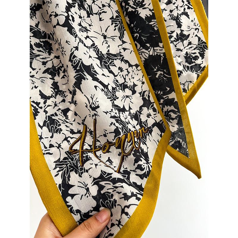 Корейский Новый Длинный Узкий Шарф Тонкий и Высококлассный На Ощупь В Сочетании с Рубашкой Декоративный Шарф-Стример Повязка на Голову Галстук Шарф