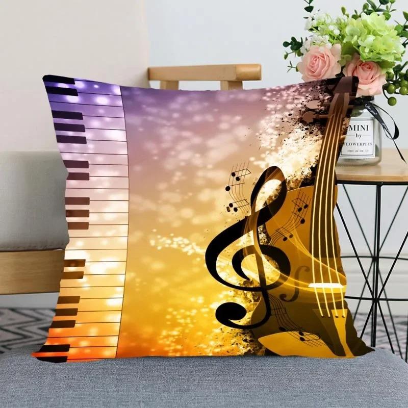 Music Theme Series Pillowcases, Living Room Sofa Chair Cushion Covers, Bedroom Home Decoration Gifts
