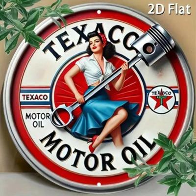 Texaco Старое Моторное Масло Ретро Металлическая Банка Вывеска Круглый Настенный Декор для Бара Кафе Гаража