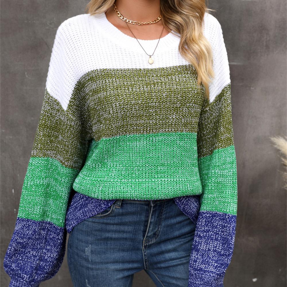 GMXIA Women's Fashion Casual Autumn Winter Long Sleeve O-Neck Loose Sweaters