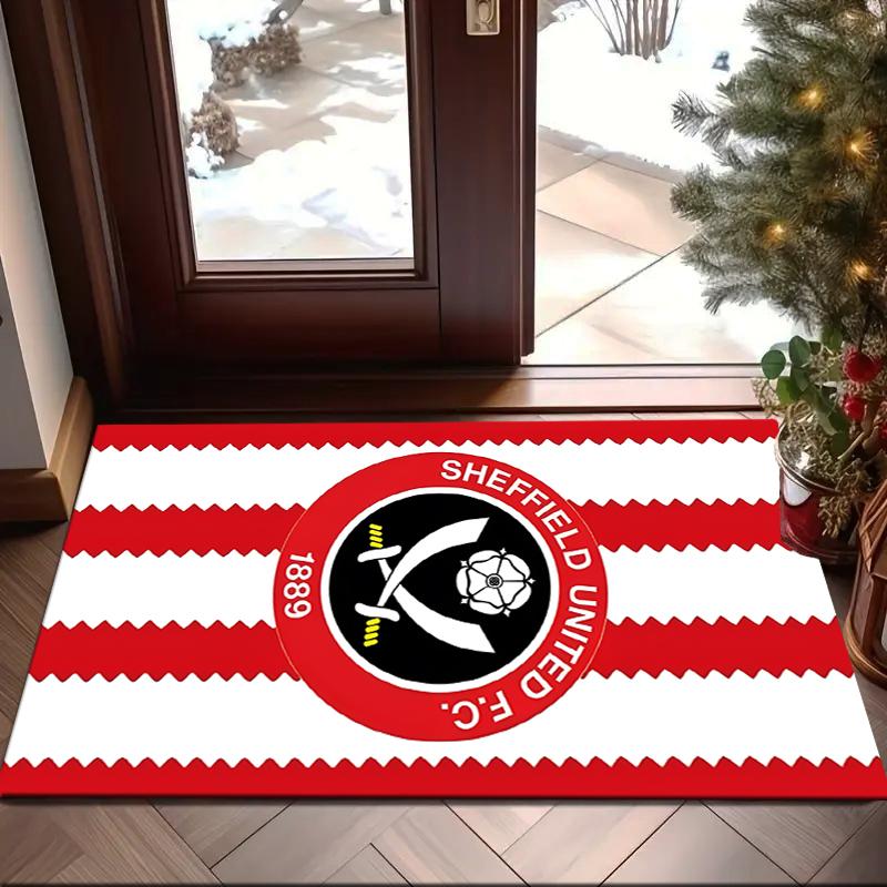1PC She-ffield Fc Crest Rug Game Carpet, Floor Mat for Bedroom Living Room Entryway Rug, Home Decor Idea Gift for Christmas birthday
