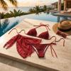 Cover Skirt Sexy Brazilian Bikini Set Mesh Swimsuits Beach Lace Bikinis  Pool