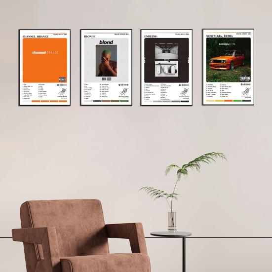 4 шт./набор мужской певец музыкальный альбом постер гостиная спальня настенный художественный бумажный постер для дома