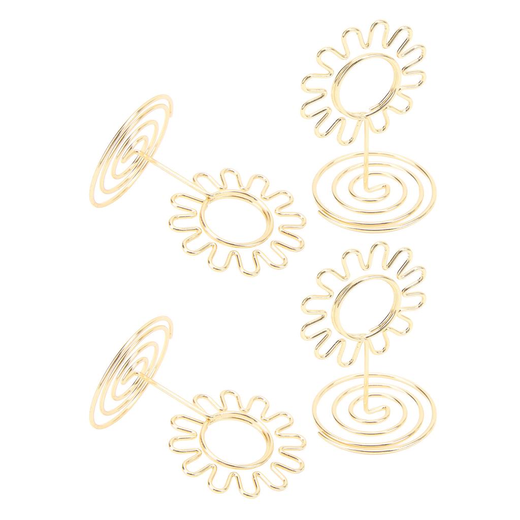 20PCS Wire Table Picture Photo Holder Gold Plated Surface Reusable Table Card Holder for Wedding Anniversary Party Gold