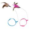 Silicone Cat Collar Toy with Bell Adjustable Teasing Wand Cats Interactive Feather Collar Toys Self-Entertaining Pet Supplies for Play All Day