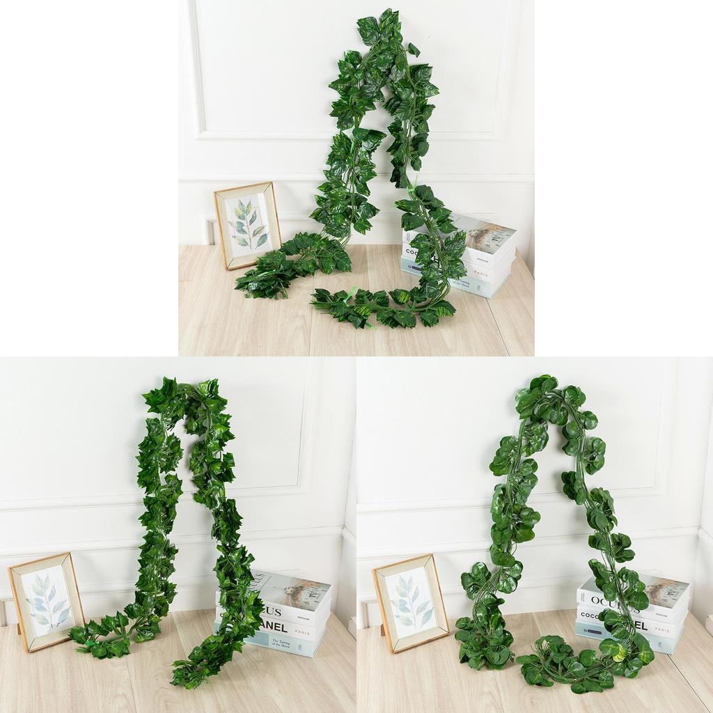 Искусственный Зеленый Плющ и Вьющиеся Лозы для Свадебного Декора с Шелковыми Листьями Высота 2 м