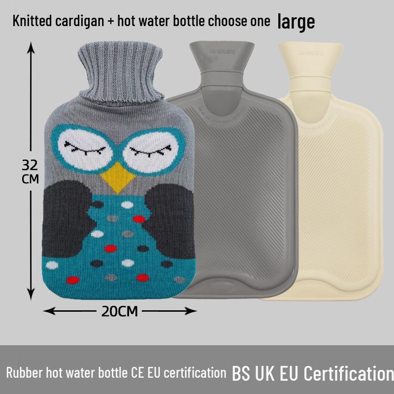 Explosion-Proof Hot Water Bottle: Rubber Design for Stomach and Feet, Long-Lasting Warmth