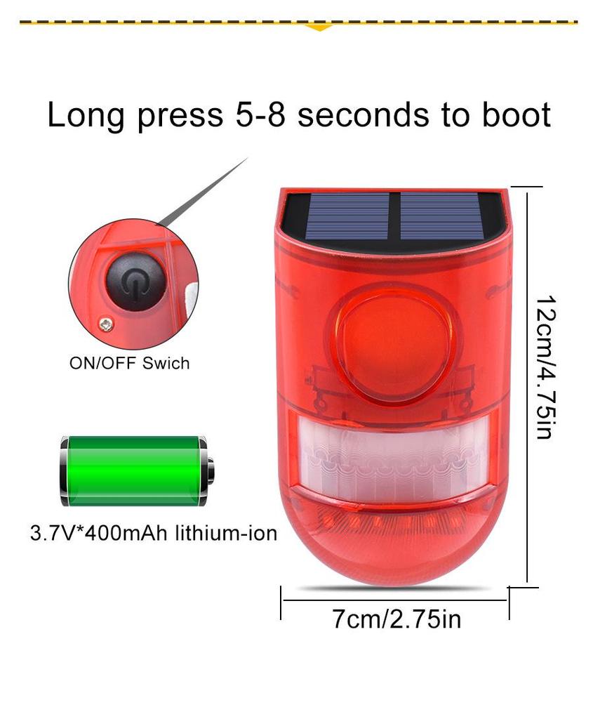 Солнечный сигнальный фонарь с датчиком движения человека для охраны фермы