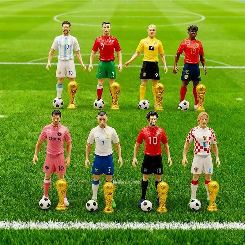 Soccer Player Figurines Pvc Material For Desk Decoration And Sports Fan Gift Set