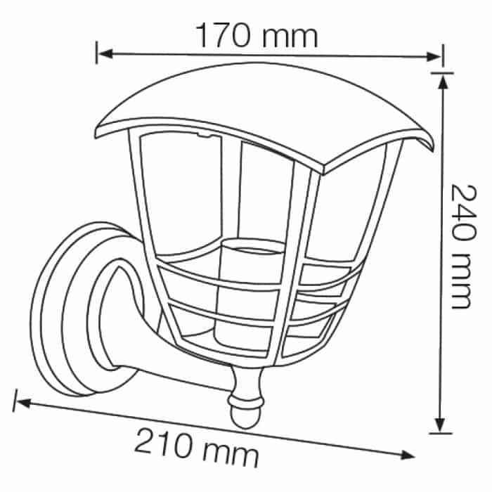 NAR-1 E27 60W IP44 черный настенный светильник