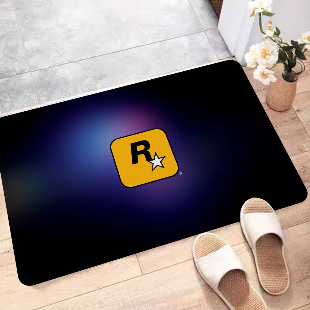 Коврик для пола Rockstar Games Буква R Нескользящий коврик для прачечной Декор для прачечной Балкон Детская Гостиная Бытовые ковры