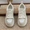 Женские нескользящие повседневные туфли из вулканизированной ткани на толстой подошве 2024 года, модные туфли на шнуровке из искусственной кожи, модные студенческие туфли Zapatos