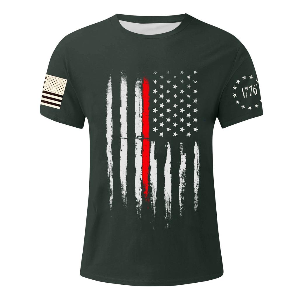 Men's Independence Day Printed T-Shirt Men's Loose Casual Short Sleeve Top