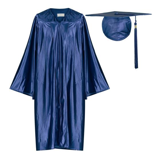 1 комплект, унисекс, выпускной халат, шапка, передняя молния, свободный V-образный вырез, свободная кисточка, годовая бирка, колледж, бакалавр, доктор, магистр, выпускное платье, кепка, комплект с кисточками